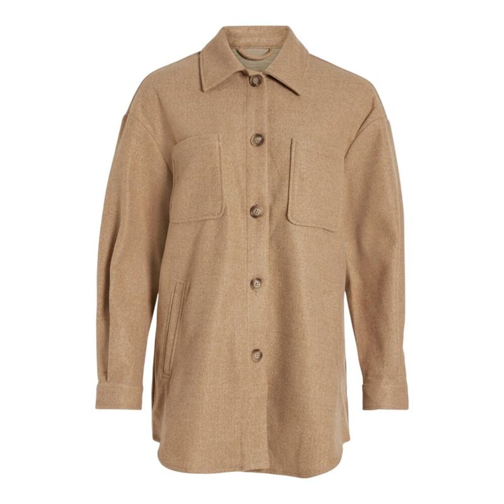 Enhance Womens/Ladies Long-Sleeved Shacket / Tigers Eye